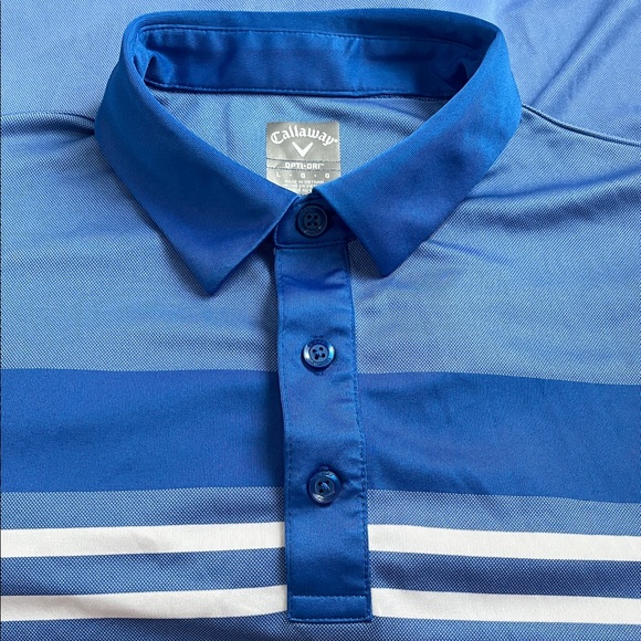 Callaway Men's Striped Blue Polo Shirt - Picture 1 of 4